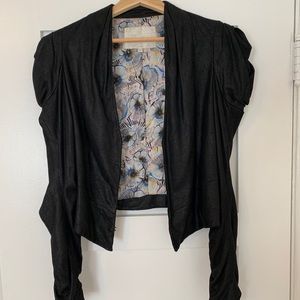 RACHEL by Rachel Roy metallic shrug leather jacket